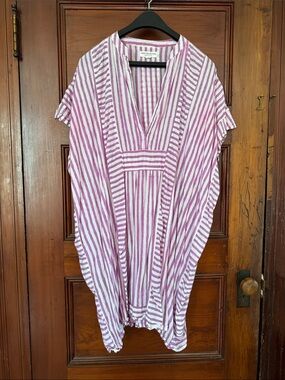 Emerson Fry purple stripe midi kaftan dress